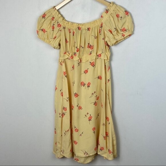 Revolve Flynn Skye Lou Foral Mini Dress Yellow Size Small Britney Spears Boho S - Picture 7 of 12